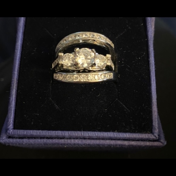 3 Piece Sterling Silver Wedding Set - Picture 3 of 3